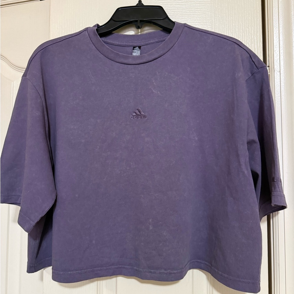 Adidas All SZN Women's Purple Crop/Boxy Top Size S/M